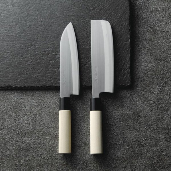 Photo1: Chaozhou Magoroku work/ kitchen knife 2 sets (1)