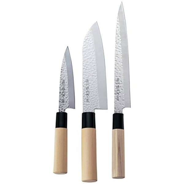 Photo1: Chaozhou Magoroku work / santoku knife & Fish-slicing knife & small deba bōchō (1)