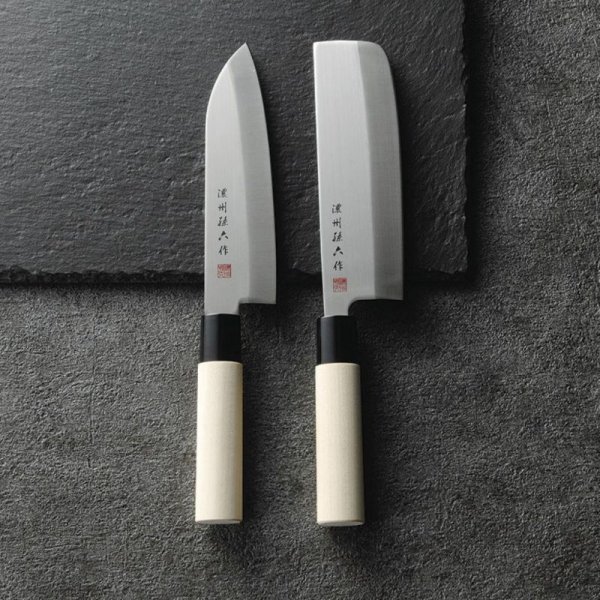 Photo1: Chaozhou Magoroku work/ kitchen knife for cutting vegetable & santoku knife (1)