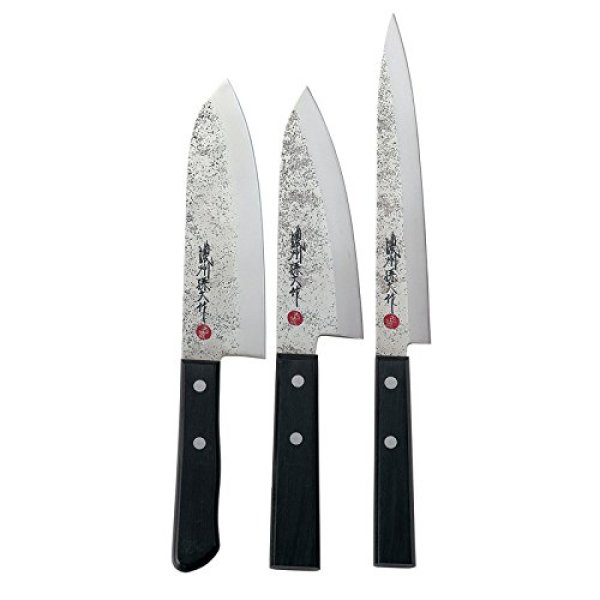 Photo1: Chaozhou Magoroku work / stain finishing kitchen knife 3 sets (1)
