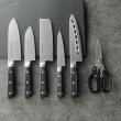 Photo1: Chaozhou Magoroku work / kitchen knife 6 sets (1)