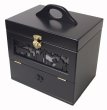 Photo1: Black cat Cosmetic box  Made of wood Make box (1)