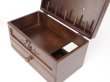 Photo4: sewing box wooden sewing box (small) single-stage (4)