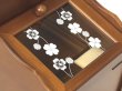 Photo4: made in japan Rhinestone Clover Made of wood Sewing box (4)