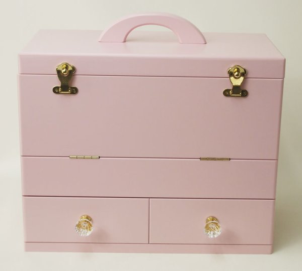 Photo8: Triple mirror  Elegant make box  37 width wide cosmetics box  2 colors (8)