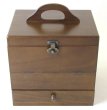 Photo3: made in japan Made of wood Cosmetic box  Make box Dark brown (3)