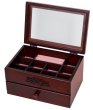 Photo3: Sculpture of the rose  Wooden accessories box  Wine color  One step of drawer  Wooden jewelry box (3)