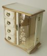 Photo5: made in japan music box Wooden jewel box  Ivory  It is with a music box  Jewelry box (5)