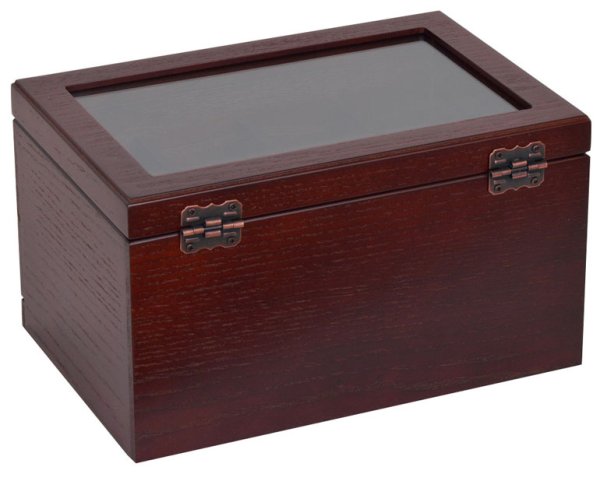 Photo5: Sculpture of the rose  Wooden accessories box  Wine color  One step of drawer  Wooden jewelry box (5)