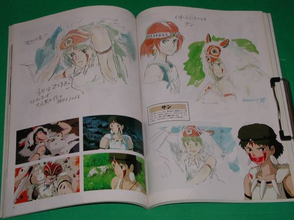 Photo2: Hayao Miyazaki STUDIO GHIBLI Princess Mononoke illustration book - Roman Album  (2)