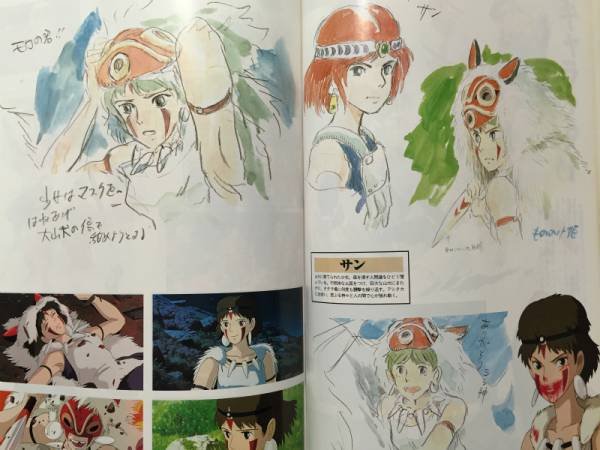 Photo4: Hayao Miyazaki STUDIO GHIBLI Princess Mononoke illustration book - Roman Album  (4)