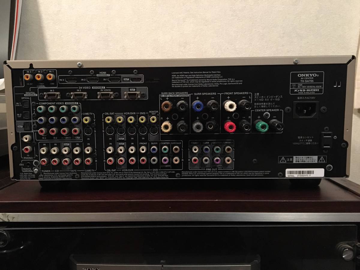 ONKYO AV center amplifier TX-SA705 (N) - Japanese ...